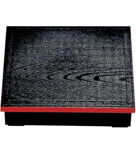 未使用　8.5寸　木目松花堂　黒渕朱　幕の内仕切　漆器　10点セット Amazon | 越前漆器さじべえ 8.5寸華松花堂 黒渕朱 業務用 弁当箱